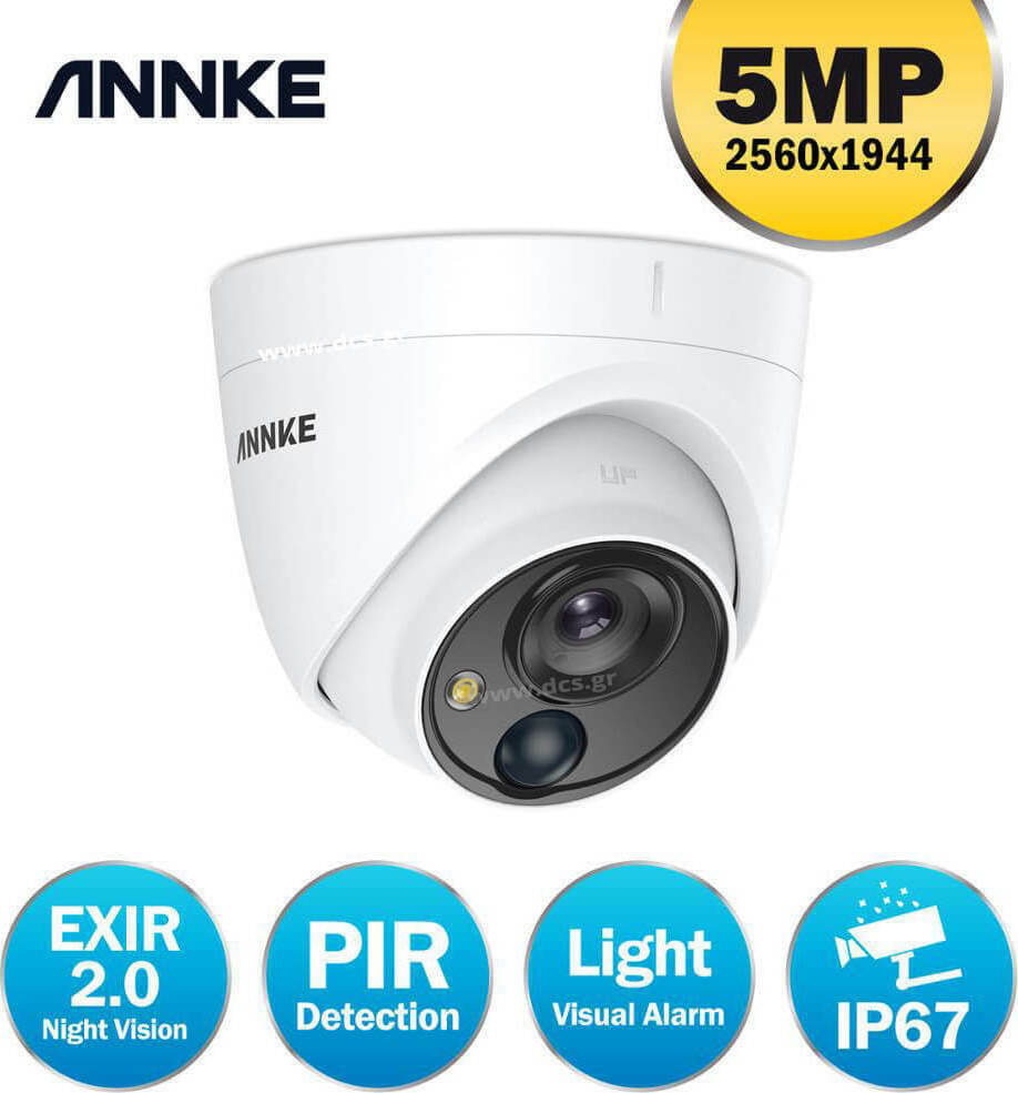 Annke CCTV Κάμερα Παρακολούθησης 5MP Full HD Αδιάβροχη με Φακό 2 8mm