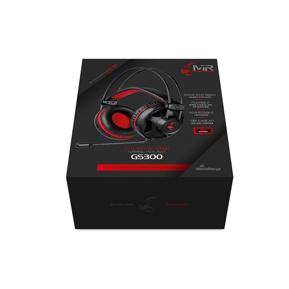 MediaRange MR GS300 Over Ear Gaming Headset με σύνδεση USB 2x3 5mm