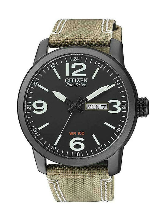Citizen Eco - Drive Watch with Fabric Strap Beige