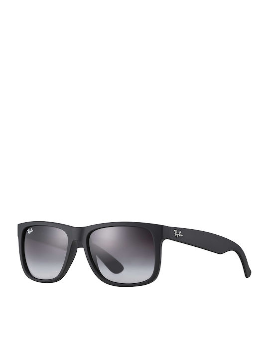 Ray Ban Justin Sunglasses with Black Plastic Frame and Black Gradient Mirror Lens RB4165 601/8G