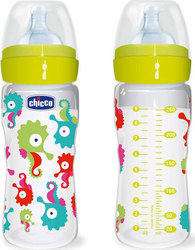 Chicco Well Being ''Ironic'', Πλαστικό Μπιμπερό, Θηλή Σιλικόνης, 250ml, 60057-01