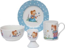 Marva Σετ Πρωϊνού New Bone China 'Μπλε', 4τμχ
