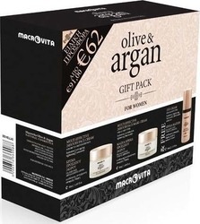 Macrovita Set Olive/Argan Κρέμα Προσώπου (Ξηρές), Μάσκα Προσώπου & Κρέμα Ματιών