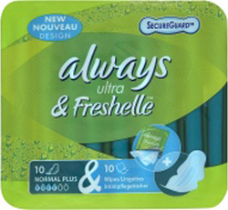 Always Ultra & Freshelle Normal Plus 10τμχ
