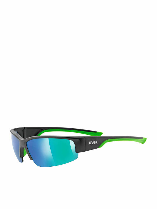 Uvex Sportstyle 215 Γυαλιά Ηλίου Μαύρα με Κοκκάλινο Σκελετό