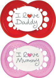 Mam I Love Mummy & Daddy Latex Κόκκινη Ροζ 6m+ 2τμχ