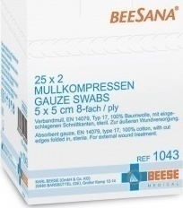 Meditrade Beesana Γάζες Υφασμένες Αποστειρωμένες 7.5x7.5cm 25 x 2τμχ