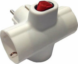 Eurolamp 3-Outlet T-Shaped Wall Plug White