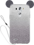 OEM Back Cover Silicone Strass Ears Gray (LG G3)