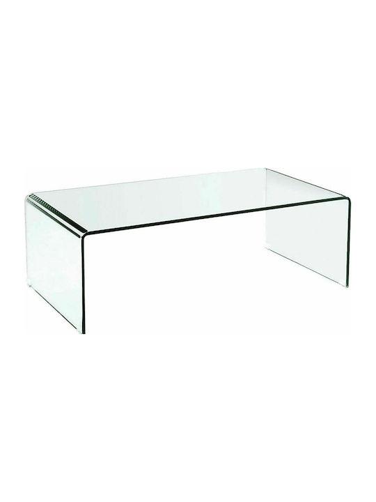 Glasser Clear Rectangular Glass Coffee Table Transparent L110xW55xH35cm ΕΜ720