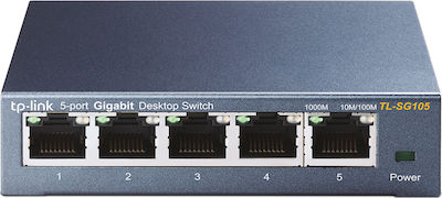 TP-LINK TL-SG105 v3 Неуправляем L2 Switch с 5 Портове Гигабитови (1Gbps) Ethernet