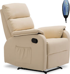 Relax με Υποπόδιο Comfort 74x90x98cm Μπεζ