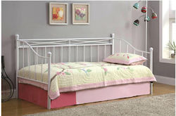 Marin Daybed Καναπές Κρεβάτι Μονό για Στρώμα 90x190cm Λευκό