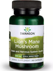 Swanson Lions Mane Mushroom 500mg 60 Capsules
