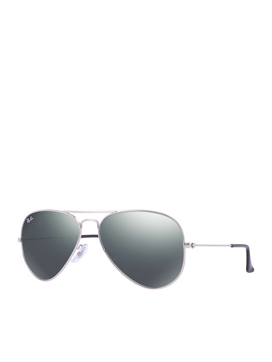 Ray Ban Aviator Sunglasses with Silver Metal Frame and Silver Mirror Lens RB3025 W3277