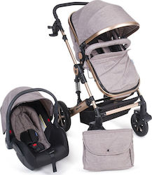 Kikka Boo Darling 3 in 1 Verstellbar 3 in 1 Baby Kinderwagen Geeignet für Neugeborene Beige 12kg 31001010055