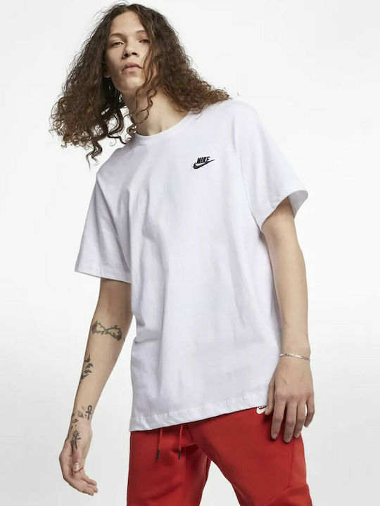 Nike Sportswear Club Мъжка спортна тениска с къс ръкав Бял