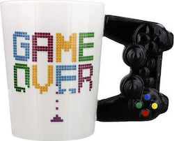 I-Total "Game Over" Τηλεχειριστήριο Κούπα Κεραμική Λευκή 380ml