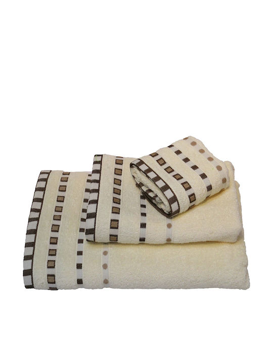 Le Blanc Hand Towel Πεννιέ Ζακάρ Πουά 30x50cm. Cream Weight 450gr/m²