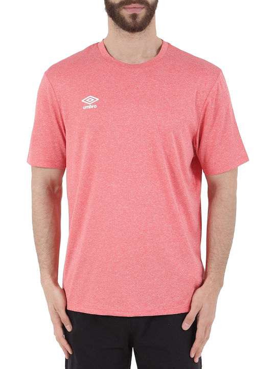 Umbro Crew Training Jersey Ανδρικό Αθλητικό T-shirt Κοντομάνικο Ροζ