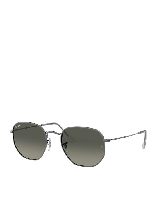 Ray Ban Hexagonal Sunglasses with Silver Metal Frame and Black Gradient Lens RB3548N 004/71