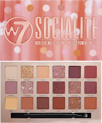 W7 Cosmetics Socialite Палитра със сенки за очи в твърда форма с Розов цвят 17гр