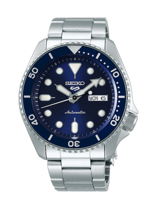 Seiko 5 Sports Ρολόι Αυτόματο με Μεταλλικό Μπρασελέ