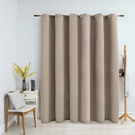 vidaXL Затъмняващи Пердета И Завеси С Копчета Бежови 290x245см