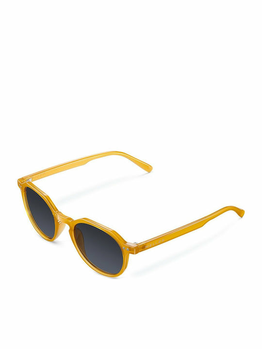 Meller Chauen Men's Sunglasses with Amber Carbon Plastic Frame and Black Polarized Lens CH-AMBCAR
