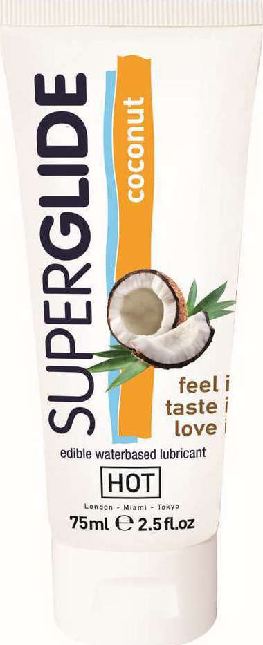 HOT Superglide Edible Water Based Lubricant Λιπαντικό Gel Coconut 75ml Skroutz gr