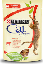 Purina Cat Chow Adult Wet Food for Adult Cats In Pouch with Beef In Jelly 1pc 85gr