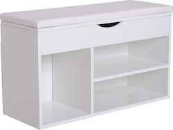 Ξύλινη με 3 Ράφια Λευκό 80x30x47cm 837-005