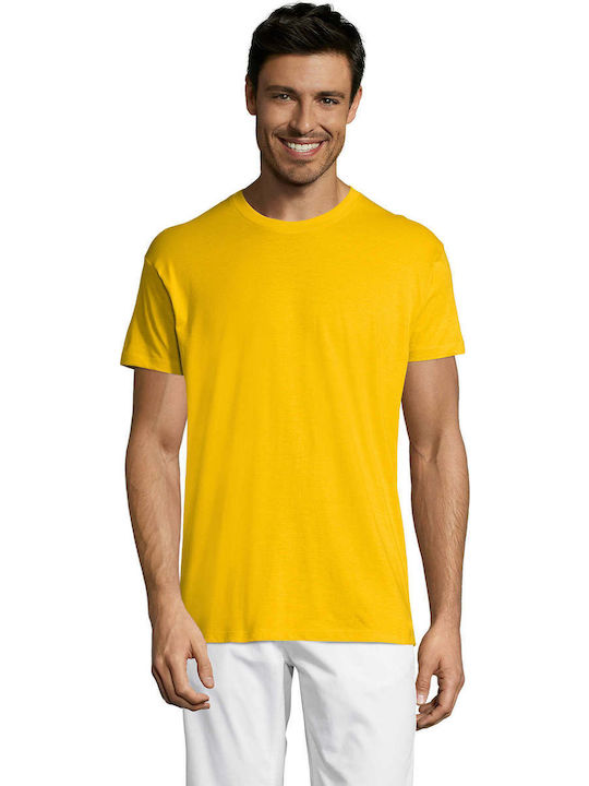 Sol's Regent Мъжко Рекламна тениска Къс ръкав в Жълт цвят