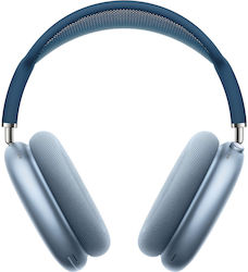 Apple AirPods Max Ασύρματα Bluetooth Over Ear Ακουστικά με 20 ώρες Λειτουργίας Γαλάζιο