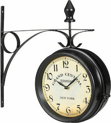 Relaxdays Vintage Double-Sided Analog Metallic Black 22x22cm