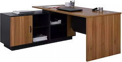 Ecke Büroschreibtisch Supreme 160x140x75cm Honey Oak / Grey