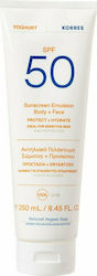 Korres Waterproof Sunscreen Face & Body Cream Yoghurt 50SPF 250ml
