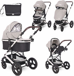 Lorelli Boston 3 in 1 Stars Adjustable 3 in 1 Baby Stroller Suitable for Newborn Cool Grey