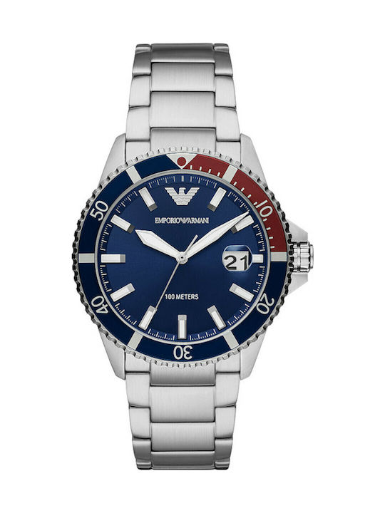 Emporio Armani Renato Ρολόι Μπαταρίας με Μεταλλικό Μπρασελέ