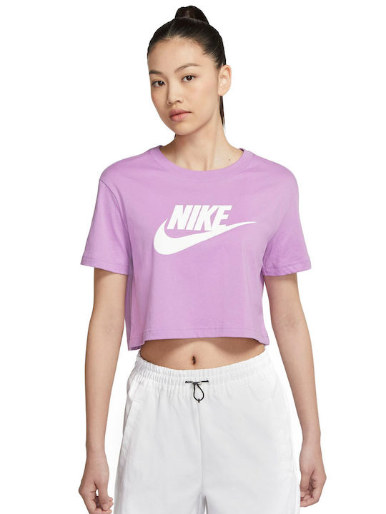 Nike Essential Women's Sport Crop Top Short-sleeved Violet Shock BV6175-591