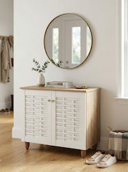Ξύλινη Cassiope με 3 Ράφια Sonama / Λευκή 77x34x67.5cm HM2208.06