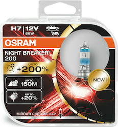 Osram Лампи Автомобила & Мотоциклета Night Breaker +200% H7 Халогенни 12V 55W 2бр