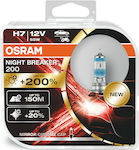 Osram Lamps Car & Motorcycle Night Breaker +200% H7 Halogen 12V 55W 2pcs