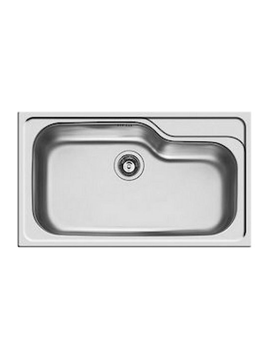 Pyramis Titan 1Β Drop-In Kitchen Inox Brushed Finish Sink L86xW50cm Silver