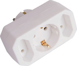 Eurolamp 3-Outlet T-Shaped Wall Plug White