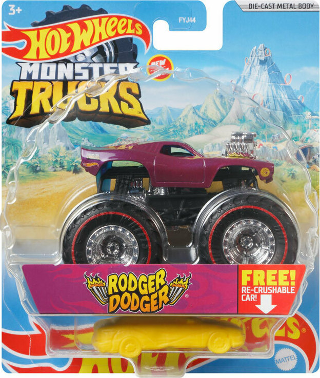 Mattel Hot Wheels Monster Trucks Rodger Dodger Purple Skroutz Gr