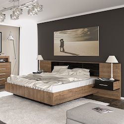 Romilly Куинсайз за Матрак 160x200см Black Gloss / Walnut