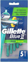 Gillette Blue II Slalom Plus mit & Gleitstreifen 5Stück