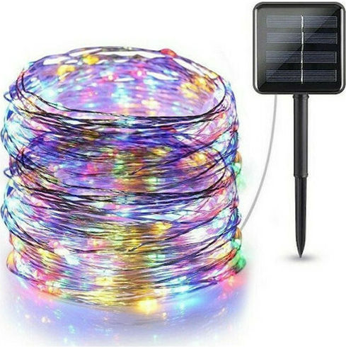 200 Λαμπάκια LED 20μ. Πολύχρωμα Ηλιακά σε Σειρά