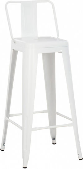 Metallischer Gartenhocker Melita Weiß 43x43x100cm
